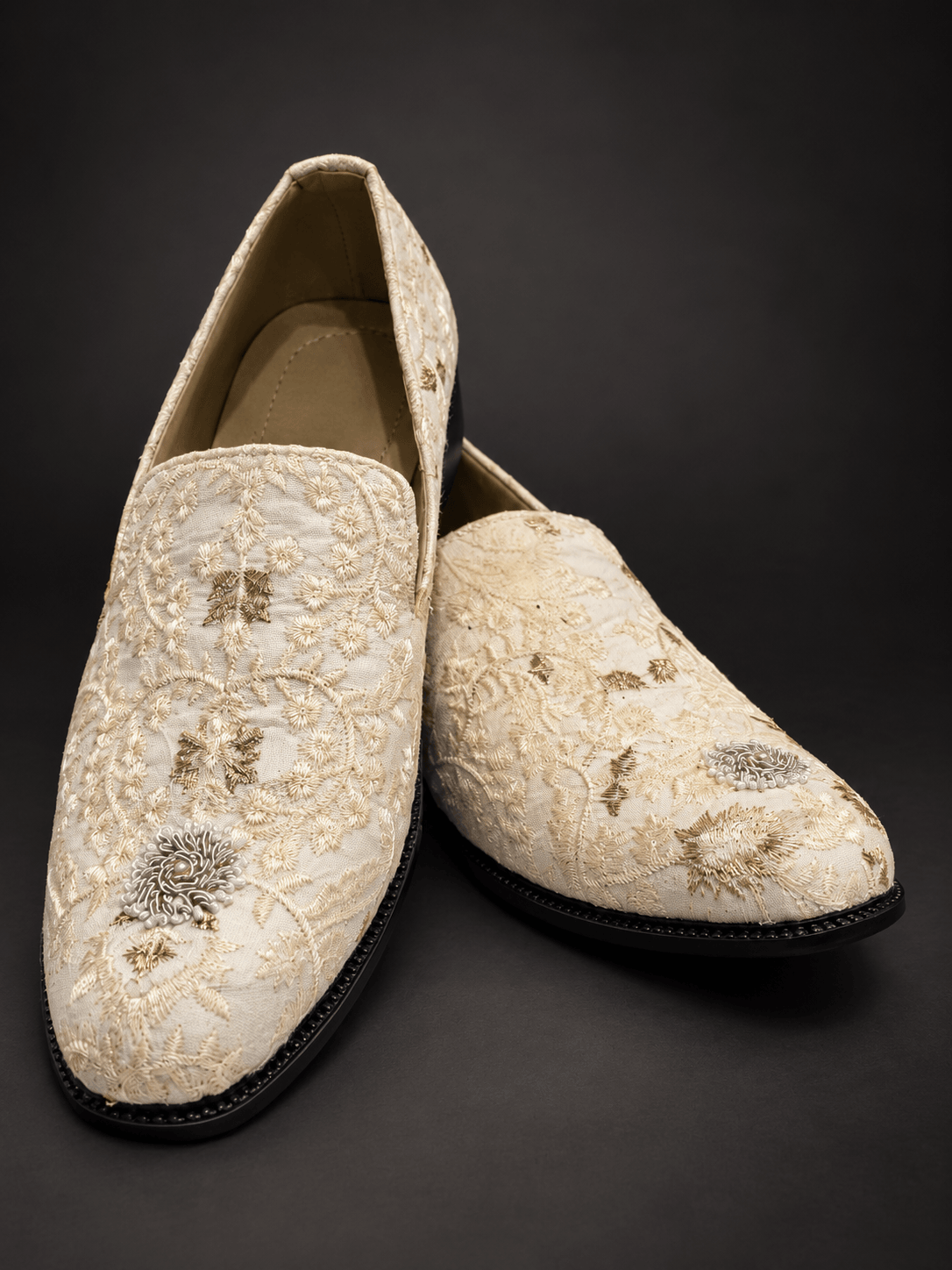 Ivory Pearl Beaded Loafers