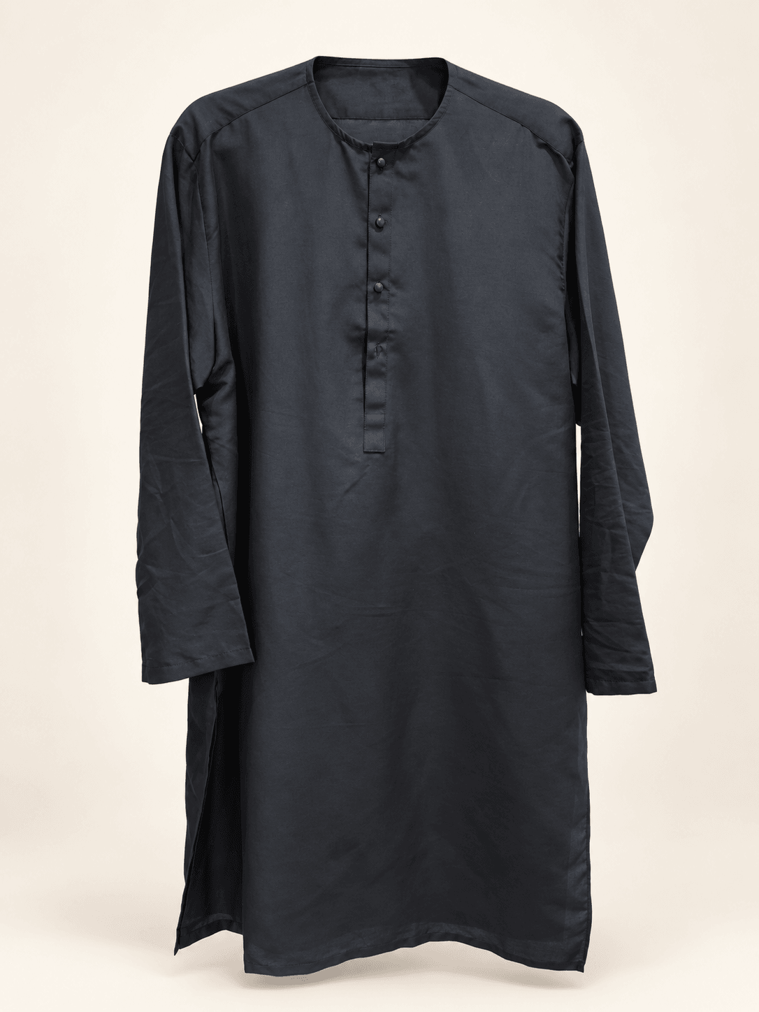 Jet Black Silk Kurta