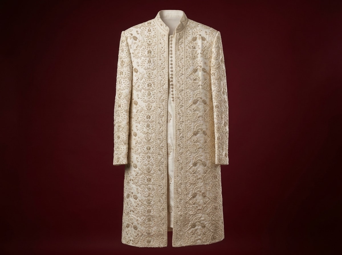 Ivory Pearl Wedding Sherwani