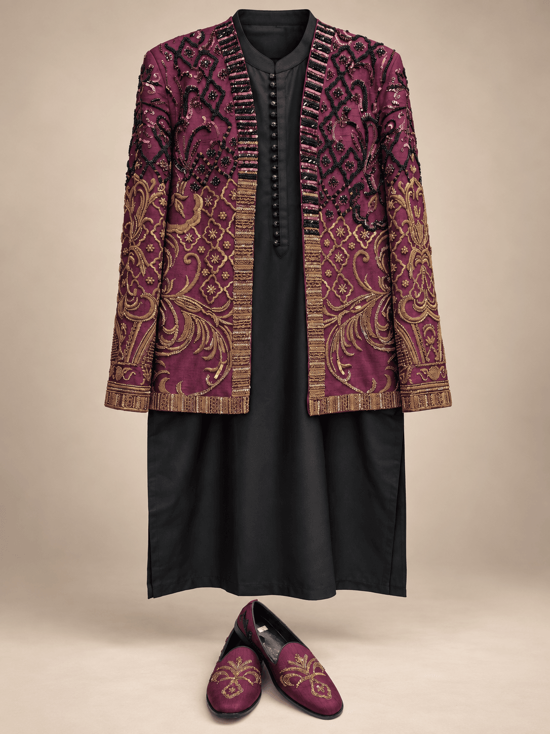 Plum Zardozi Jacket Collection