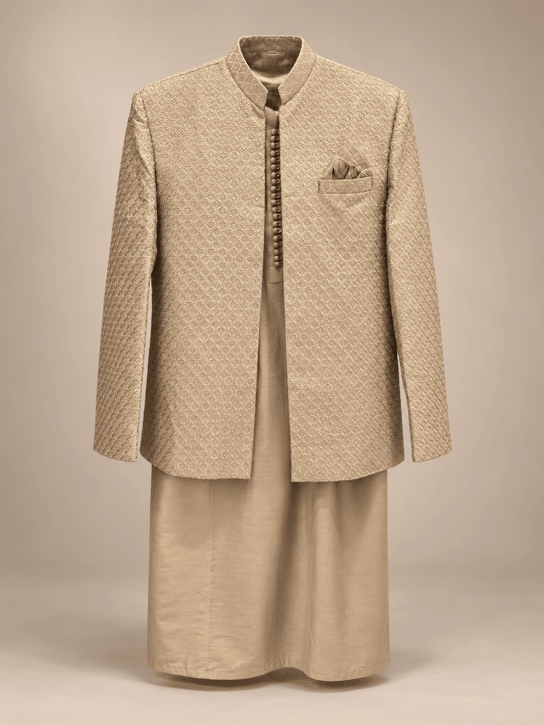 Champagne Jacquard Prince Coat Collection