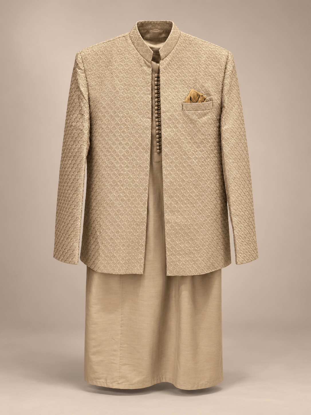 Champagne Jacquard Prince Coat Collection