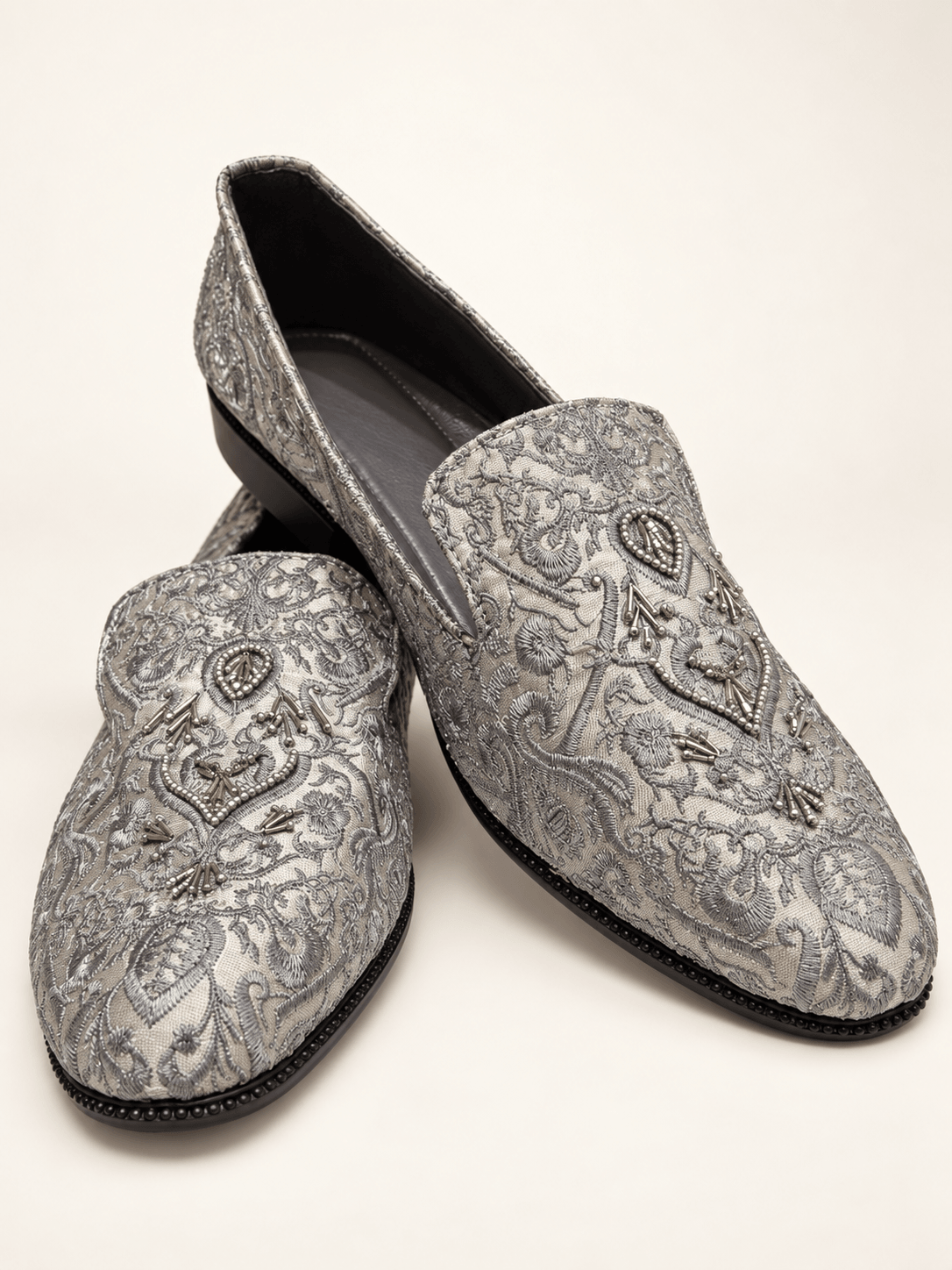 Silver Frost Beaded Loafers