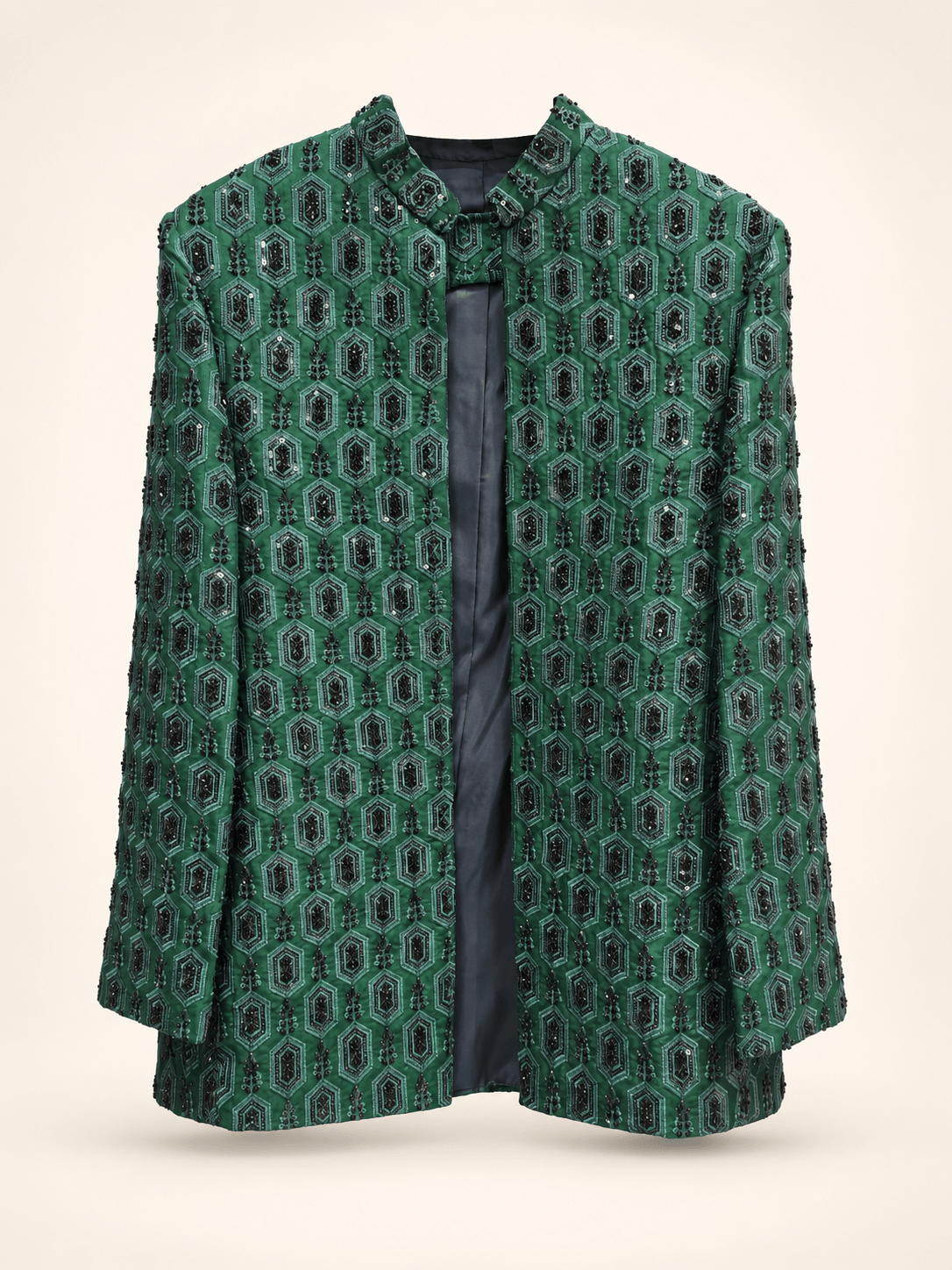 Emerald Zardozi Open Jacket