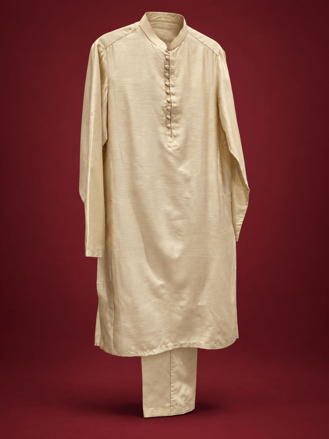 Cream Silk Kurta Pajama
