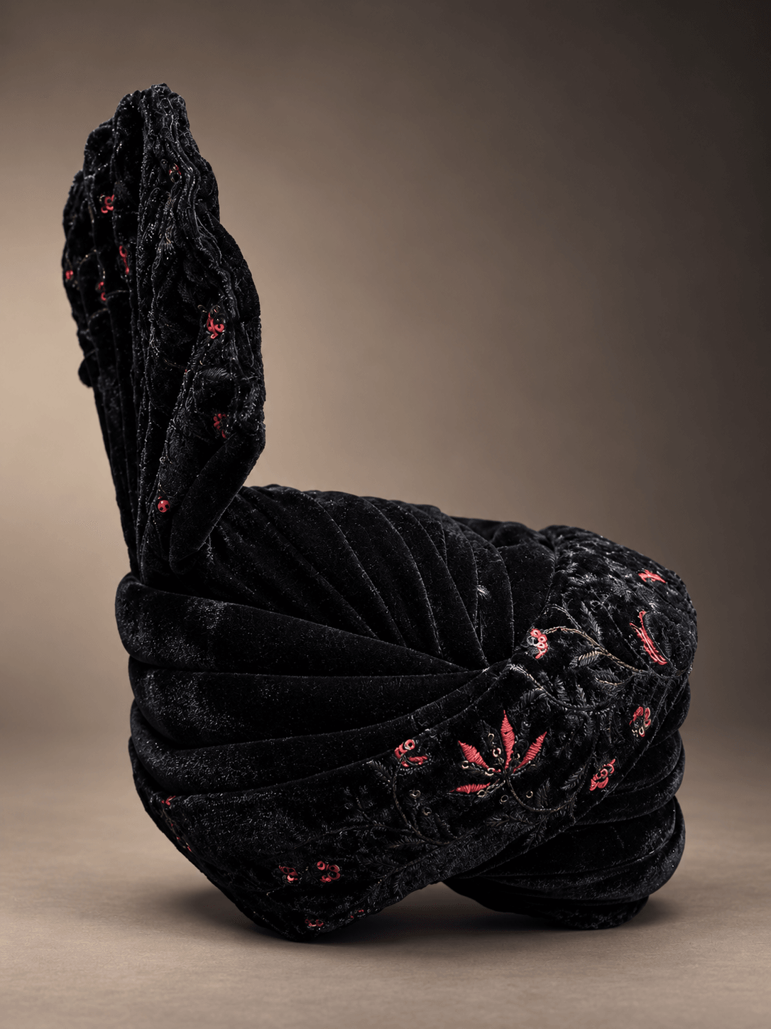 Black Velvet Embroidered Sehra