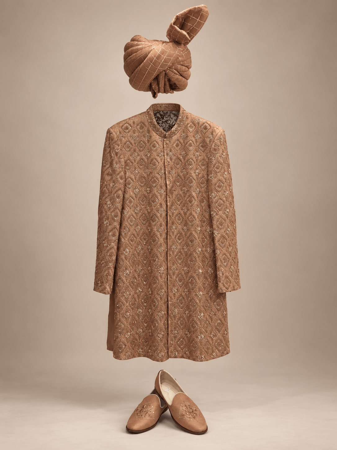 Rose Gold Zardozi Groom Collection