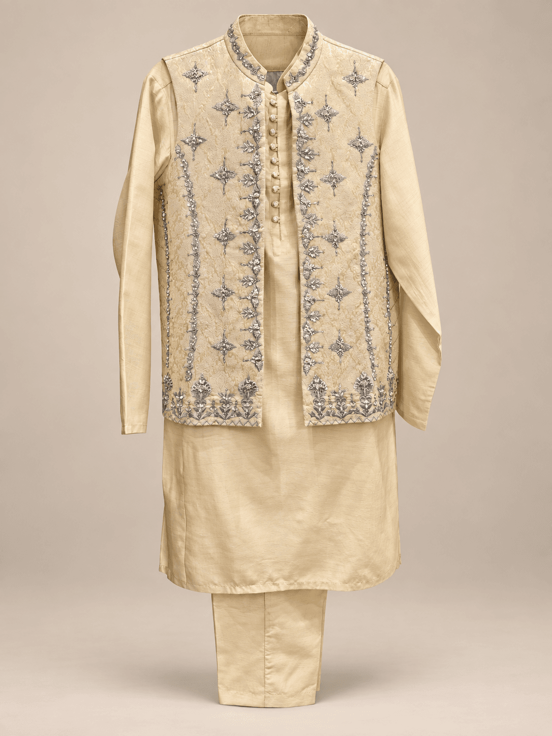 Ivory Silver Zardozi Collection