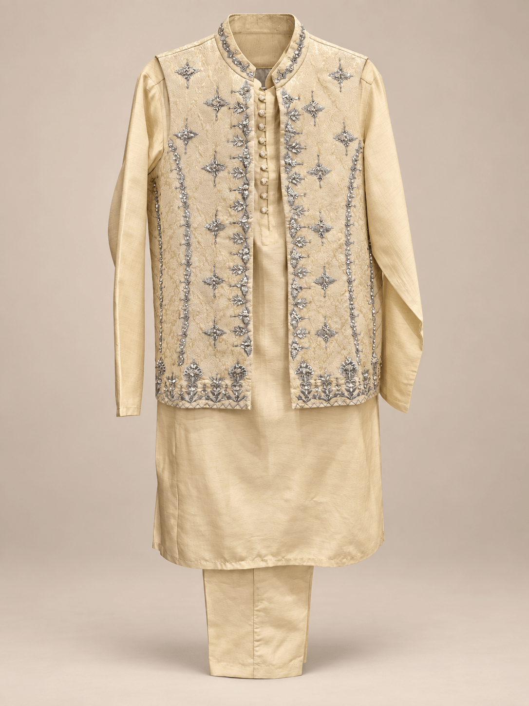 Ivory Silver Zardozi Collection