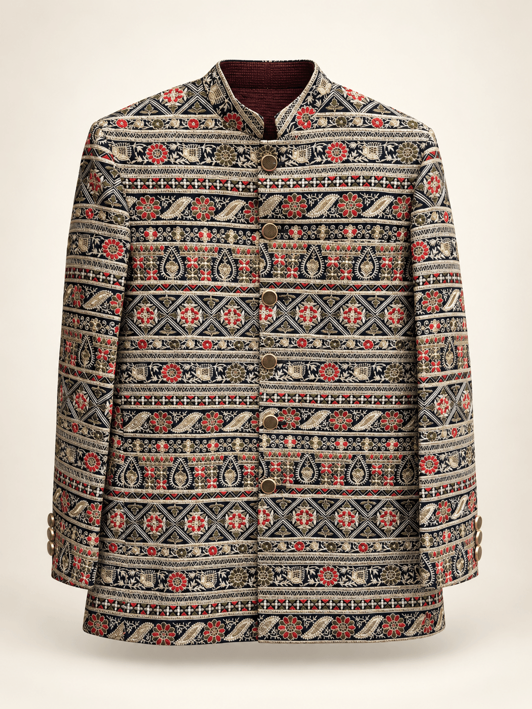 Aztec Velvet Panel Jacket