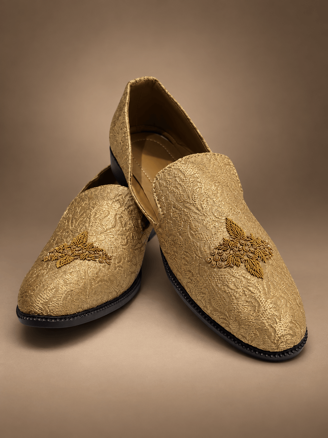 Champagne Brocade Loafers
