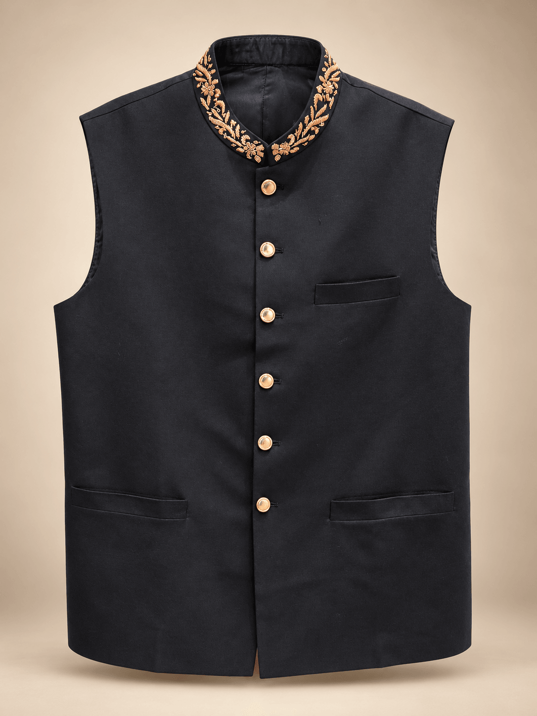 Black Gold-Collar Waistcoat