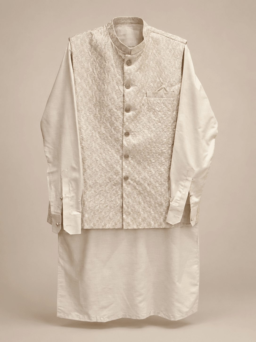 Ivory Gold Fern Waistcoat Collection