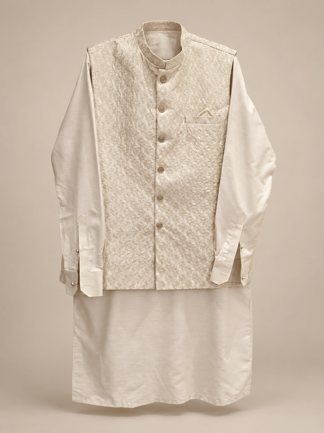 Ivory Gold Fern Waistcoat Collection