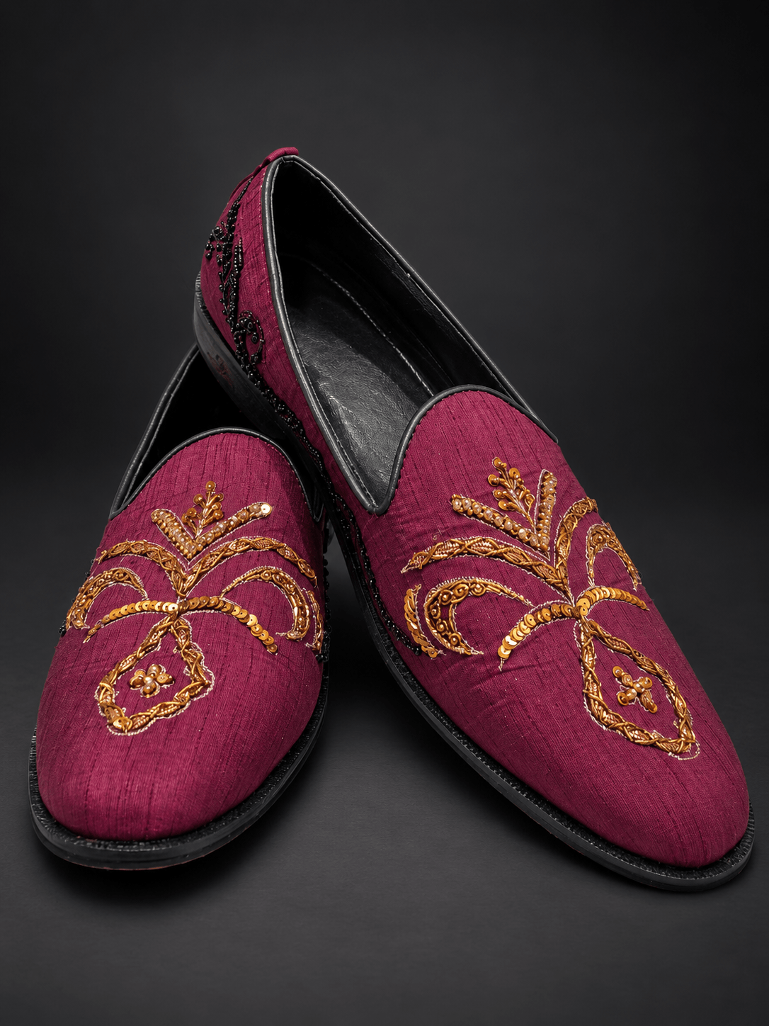 Plum Zardozi Loafers
