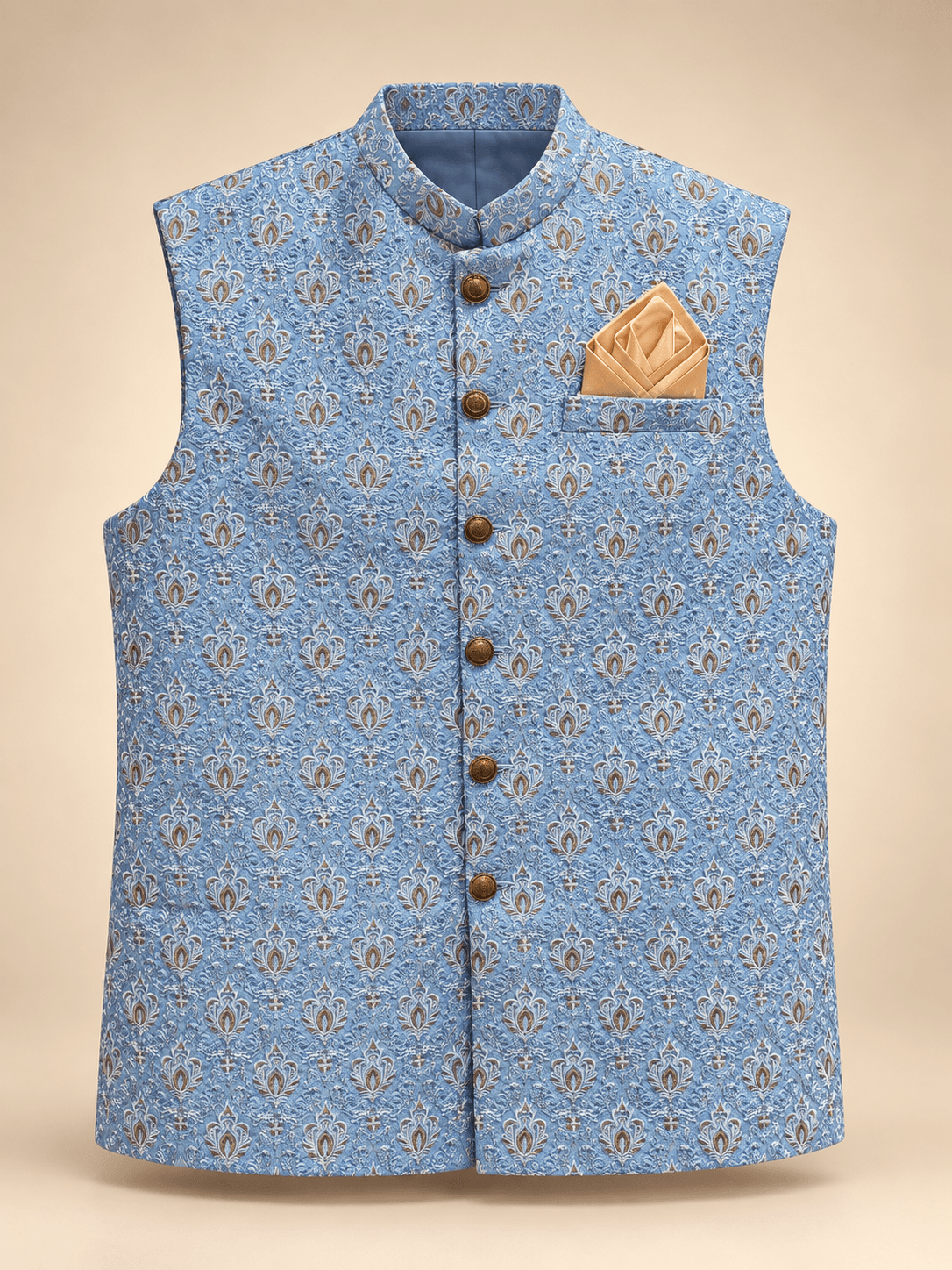 Royal Blue Chikankari Waistcoat
