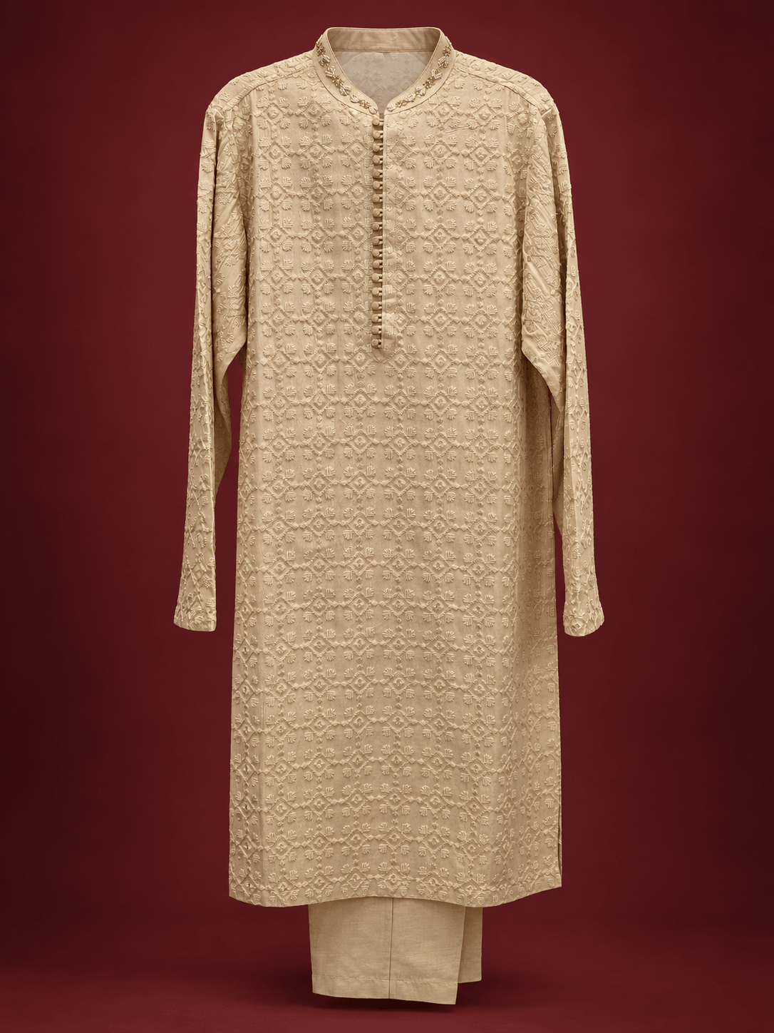 Sand Chikankari Kurta Pajama