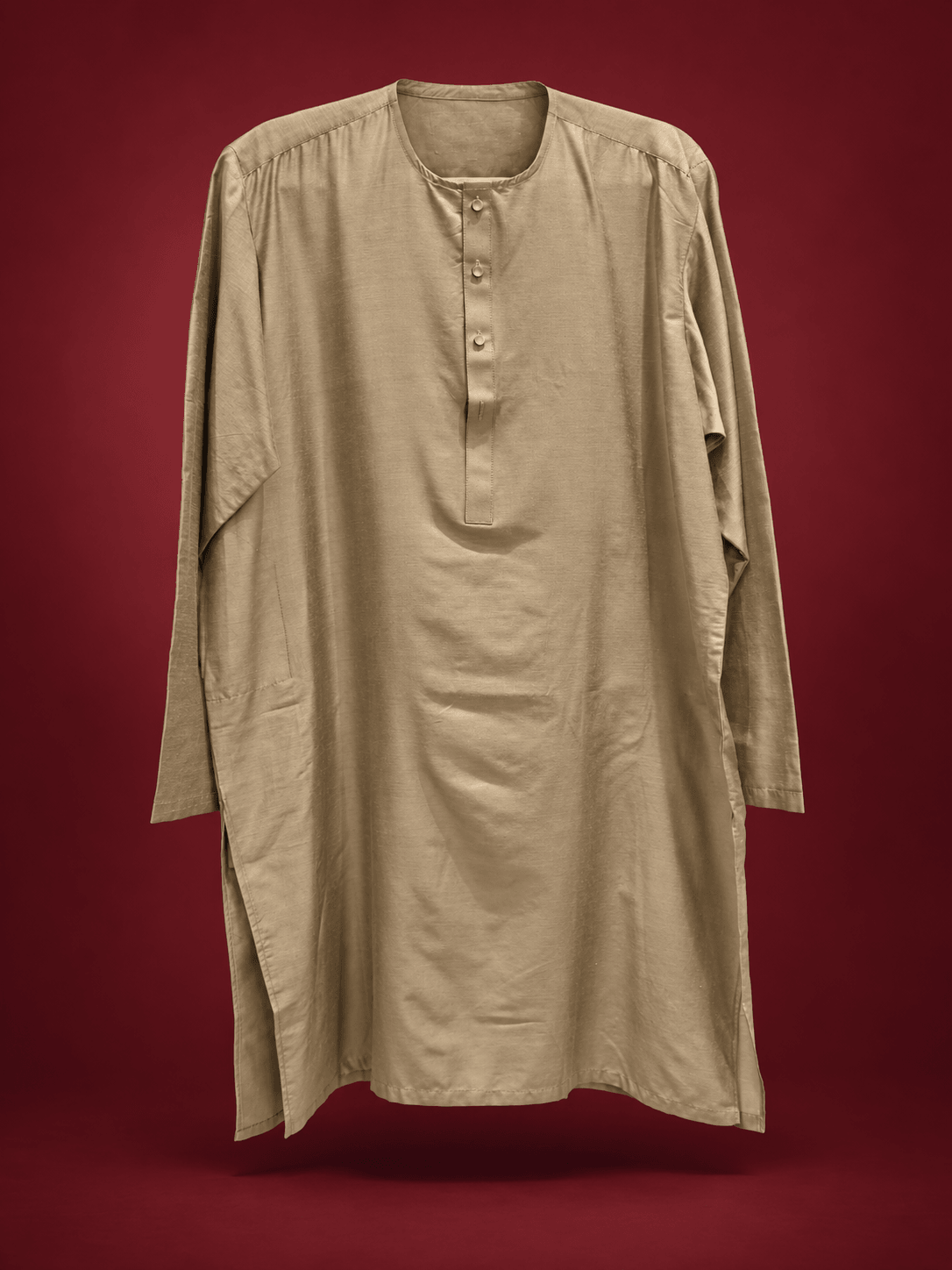 Khaki Gold Silk Kurta