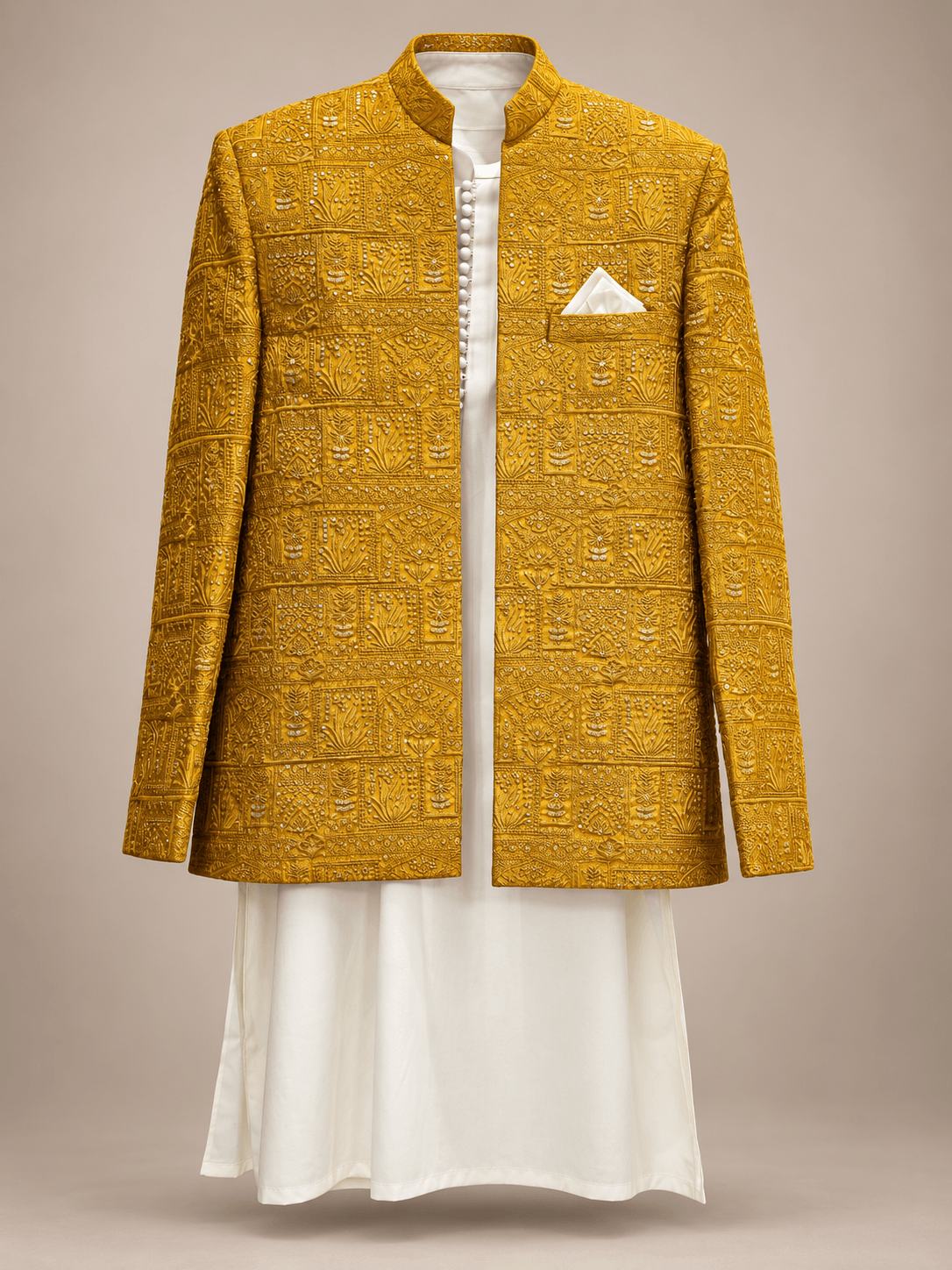 Mustard Zardozi Prince Coat Collection
