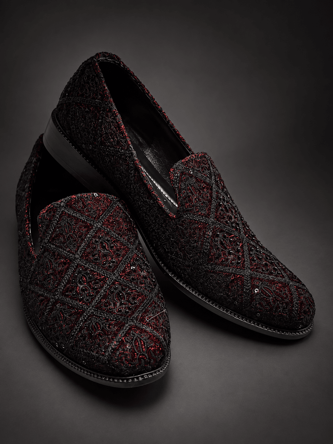 Oxblood Lattice Loafers