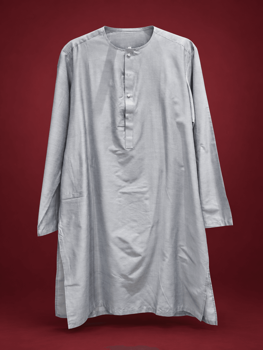 Silver Grey Slub Kurta