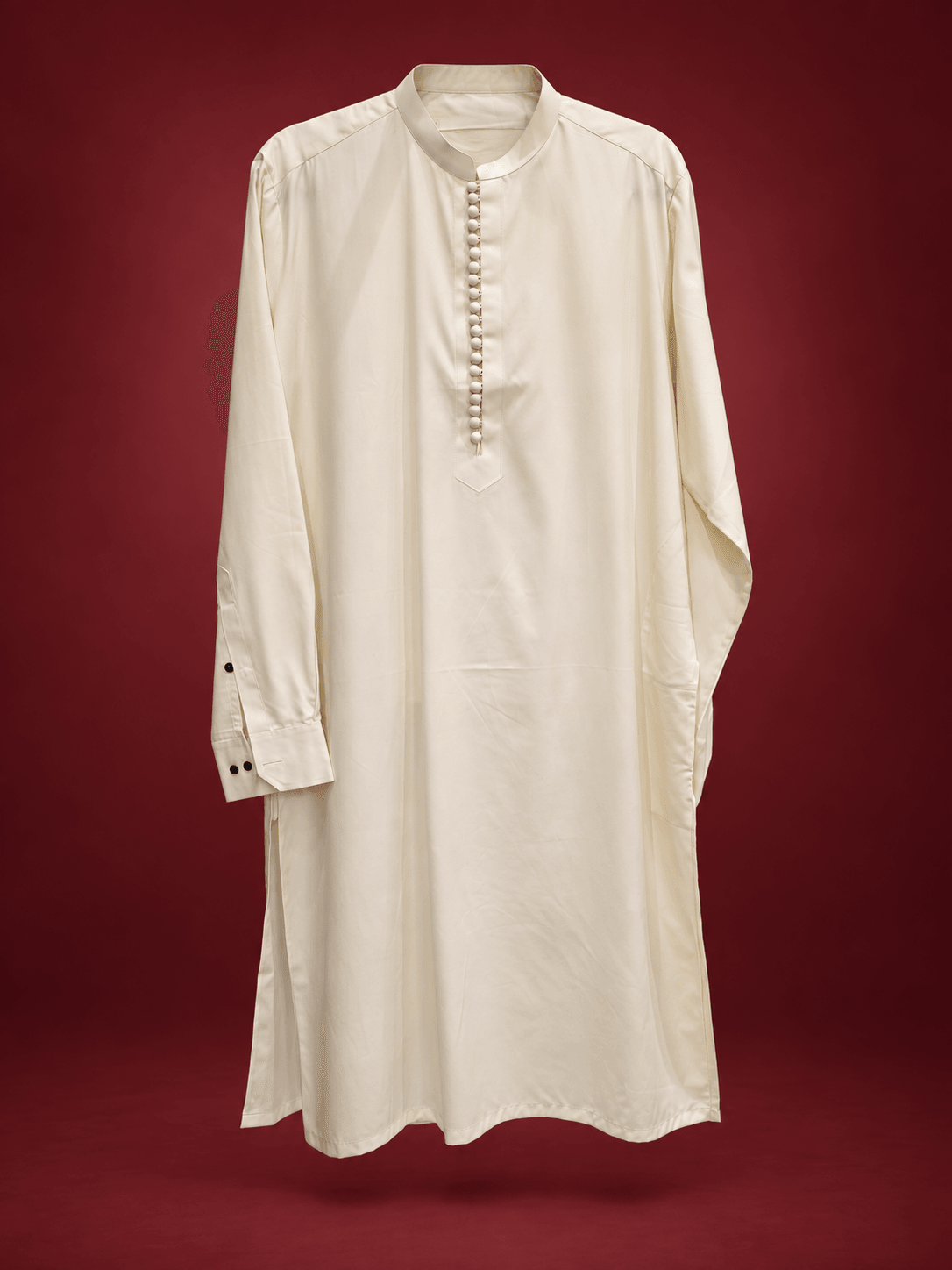 Ivory Covered-Button Kurta